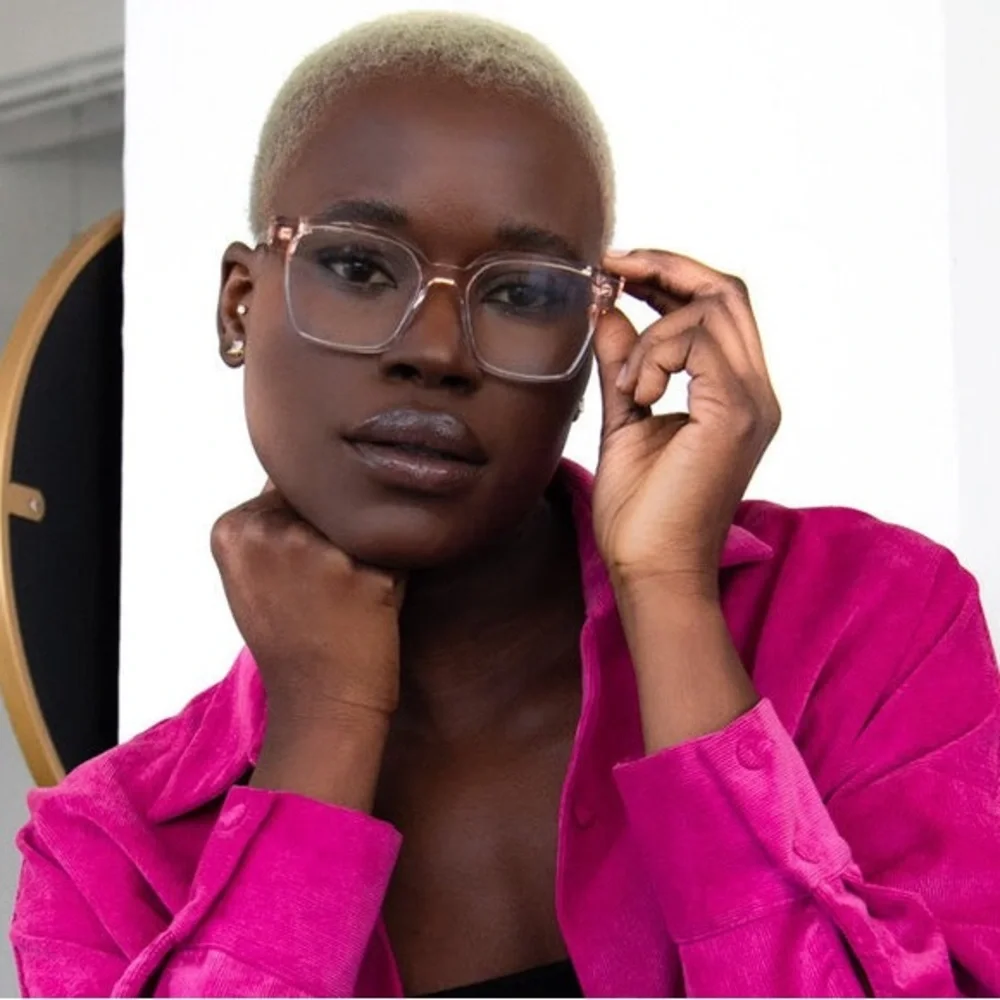 NEW $48 A.J. Morgan Exhaled Reading Glasses Ombre Champagne/Grey +2.50